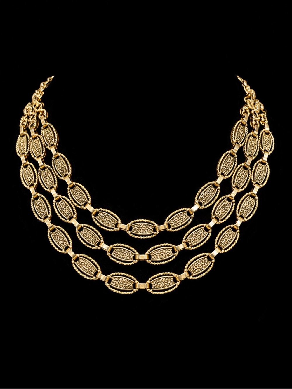 Sarah Coventry Gold Multi-Strand Oval Link Necklace